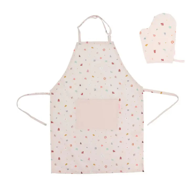 Kinder Kochschürze mit Handschuh Nature