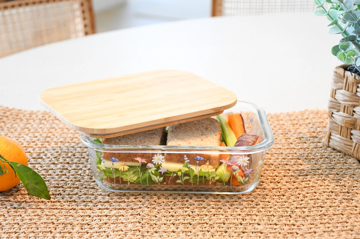 Znünibox aus Glas mit Bambusdeckel Melii Eukalyptus