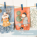 Adventskalender Tüten Winter Blau