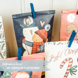 Adventskalender Tüten Winter Blau