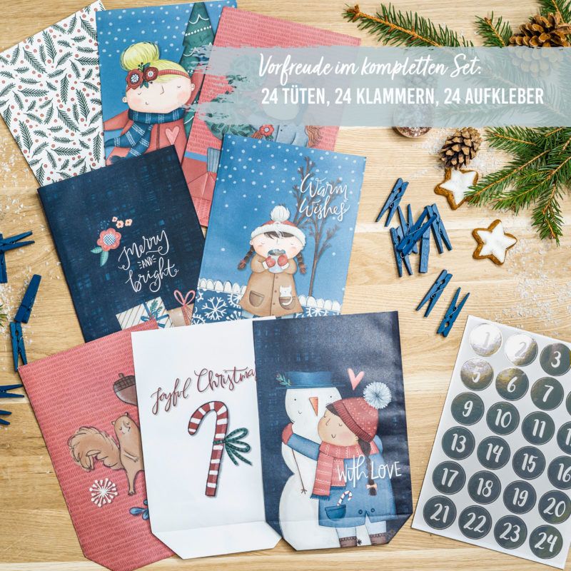 Adventskalender Eiskunst Blau