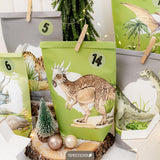 Adventskalender Dino Grün Grau
