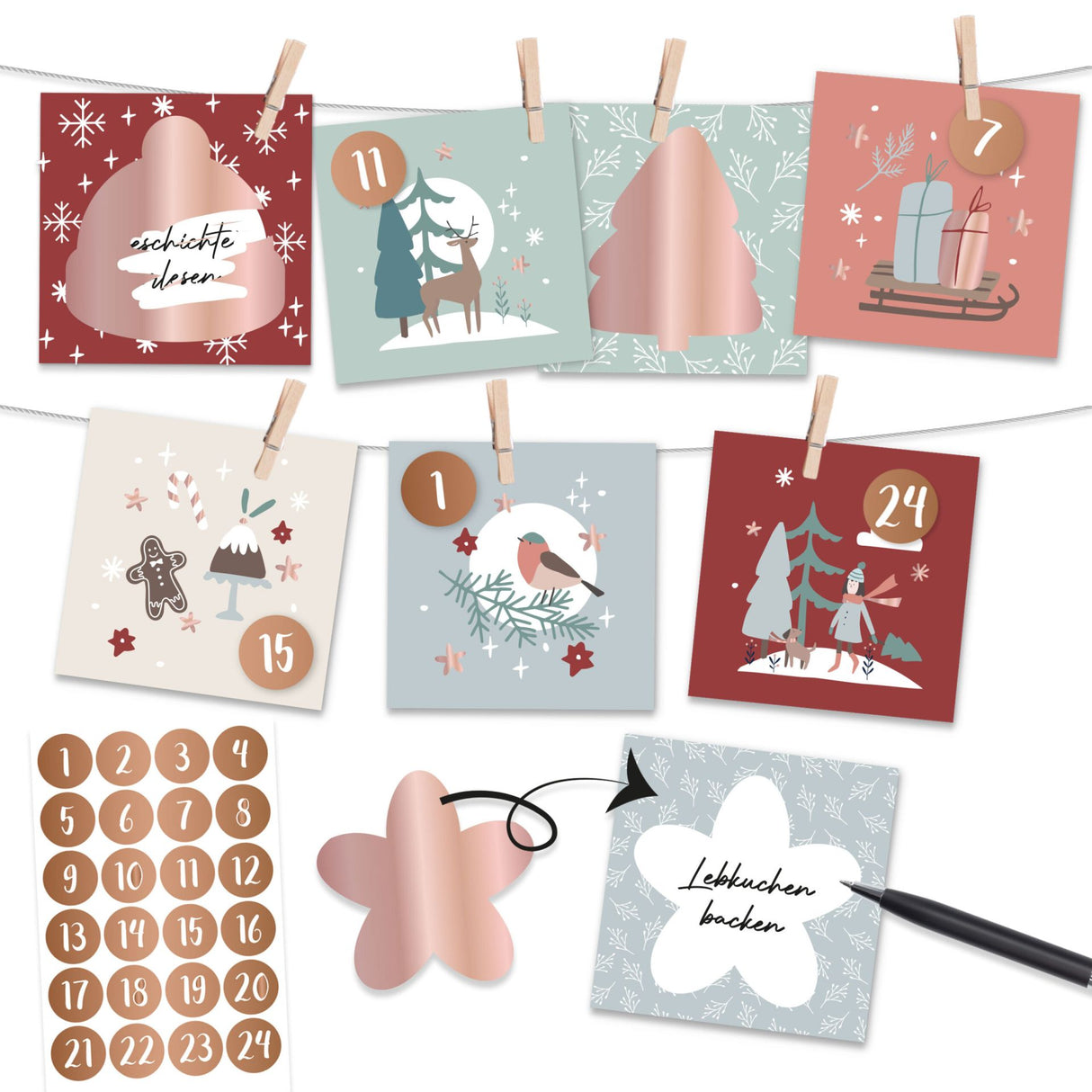 Adventskalender zum Rubbeln Weihnachten