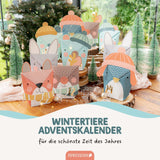 Adventskalender Wintertiere mit Stanzteilen