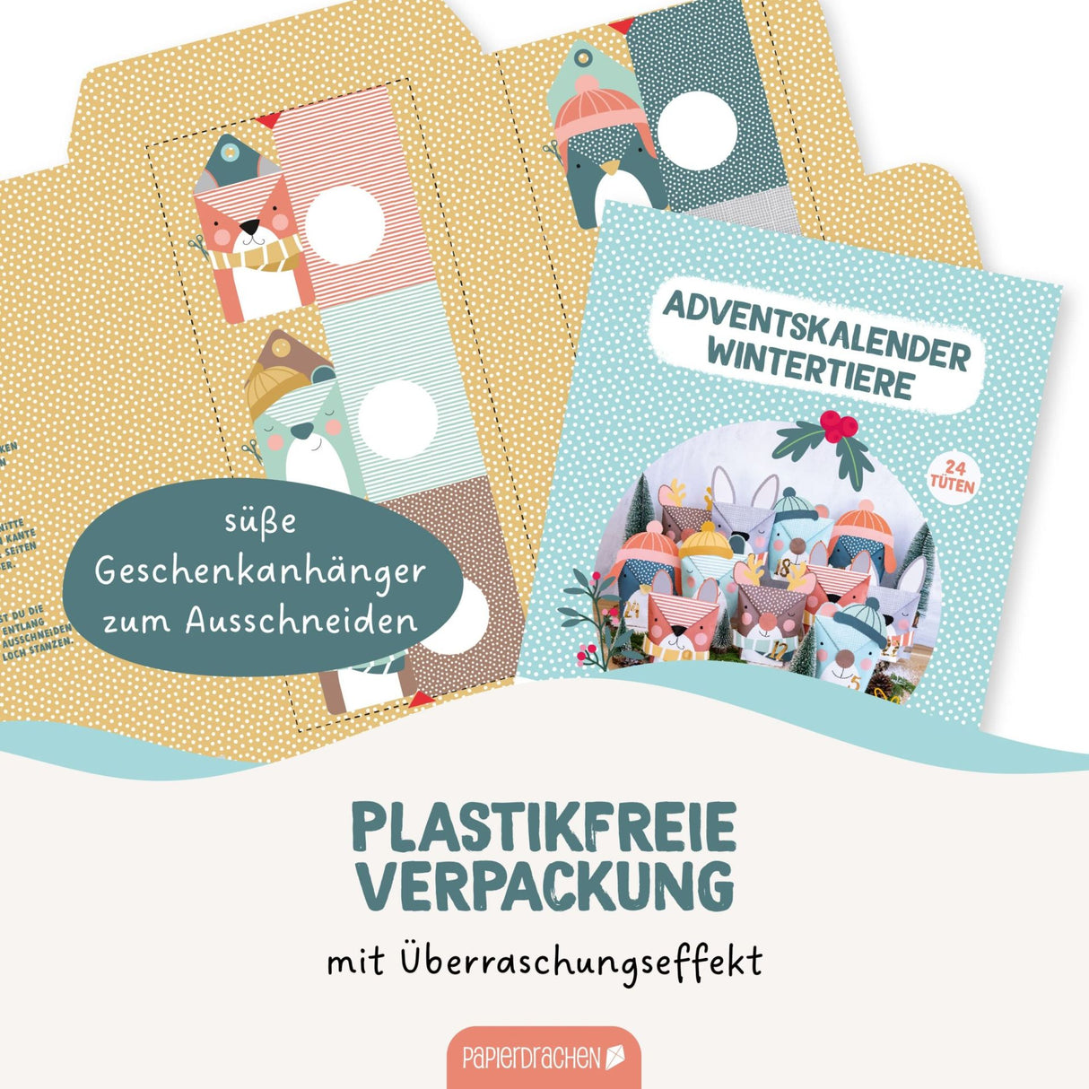 Adventskalender Wintertiere mit Stanzteilen