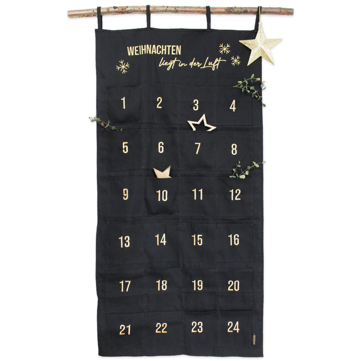Adventskalender Wandteppich Schwarz