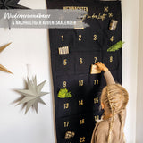 Adventskalender Wandteppich Schwarz