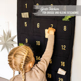 Adventskalender Wandteppich Schwarz