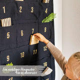 Adventskalender Wandteppich Schwarz
