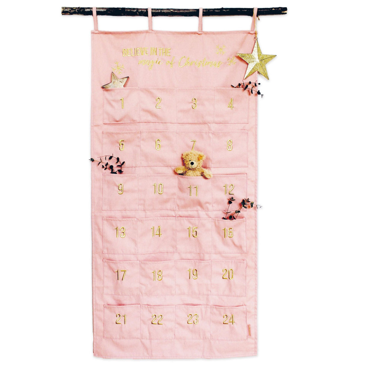 Adventskalender Wandteppich Rosa&Gold