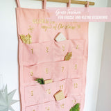 Adventskalender Wandteppich Rosa&Gold