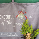 Adventskalender Wandteppich Grau