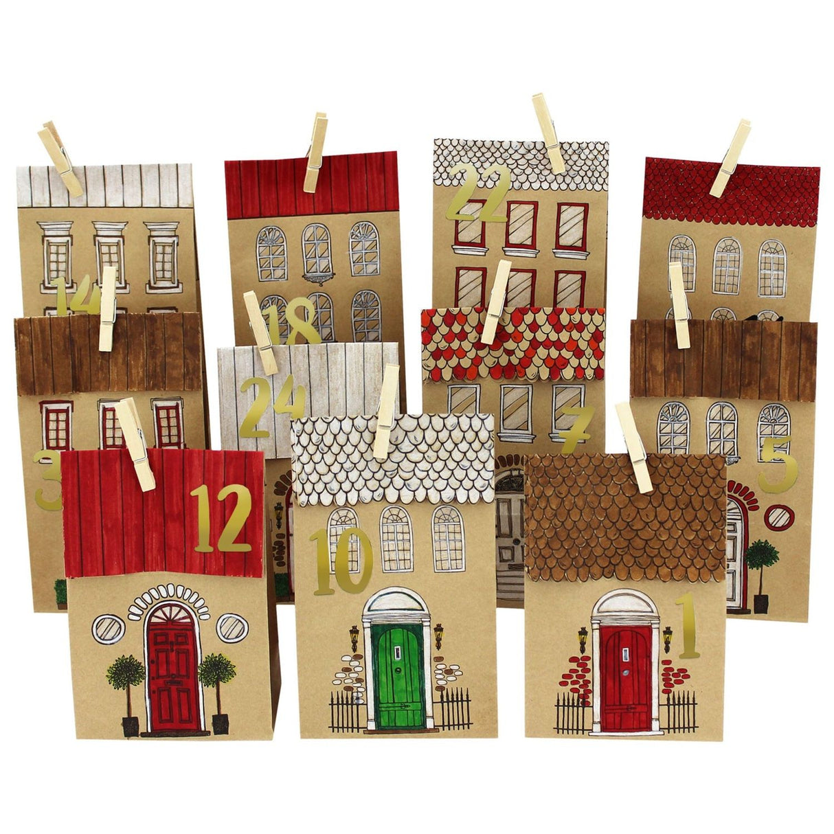 Adventskalender Häuser zum Ausmalen