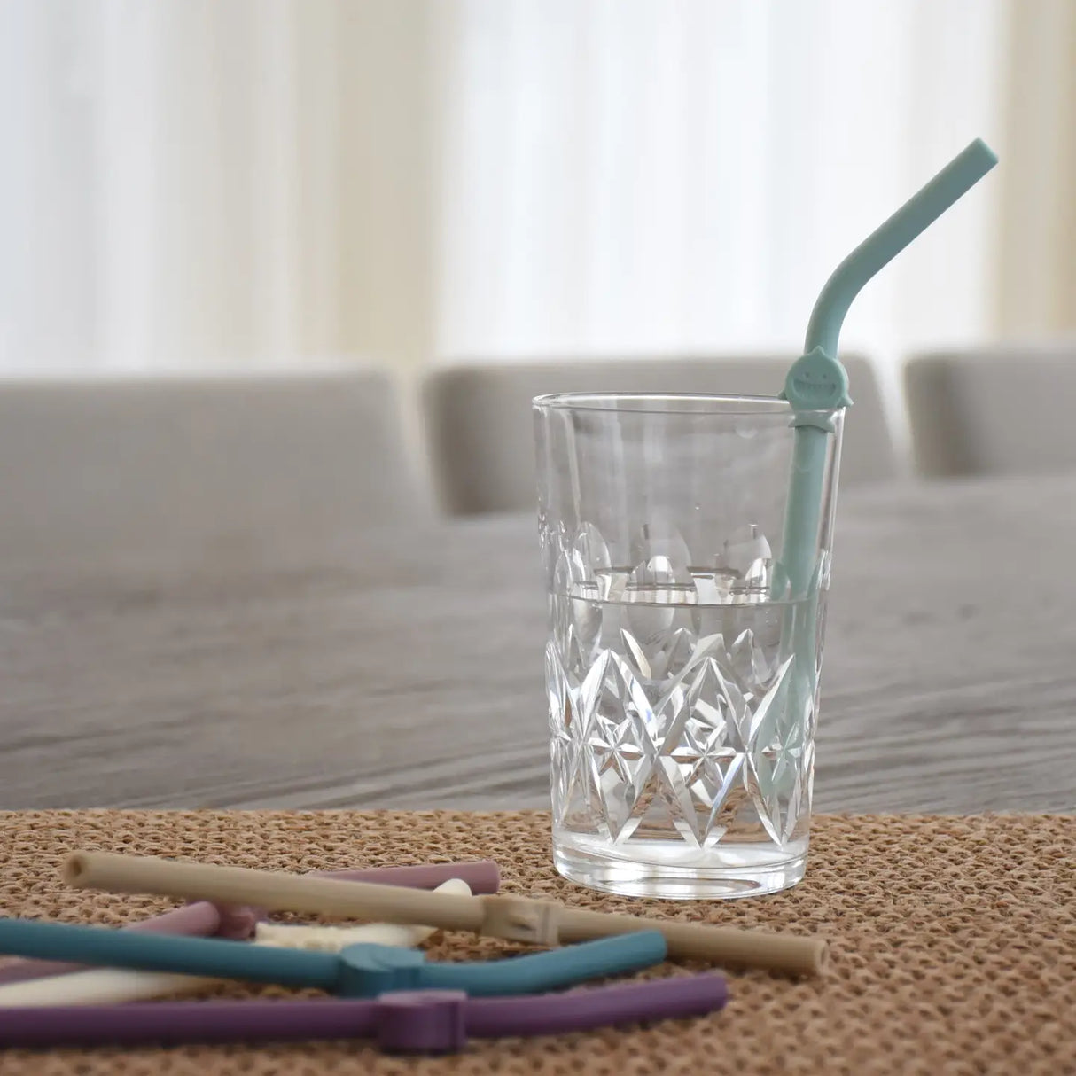 Silikon-Trinkhalme mit Reinigungsbürste Melii Tiere