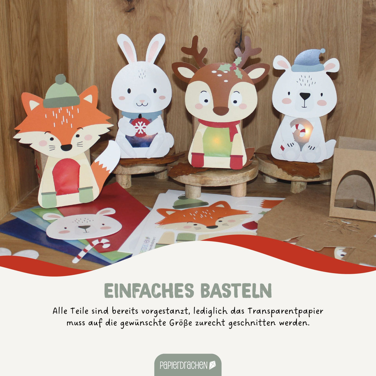 Windlichter und Tischlichter Wintertiere