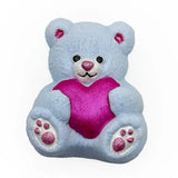 Badekugel handgemacht Teddy mit Herz mittig