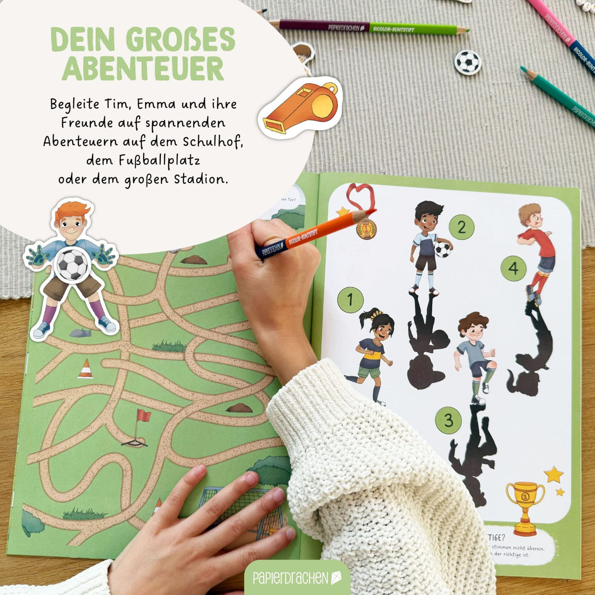 Kreatives Fussballwelt Heft - Malen, Rätseln & Stickern