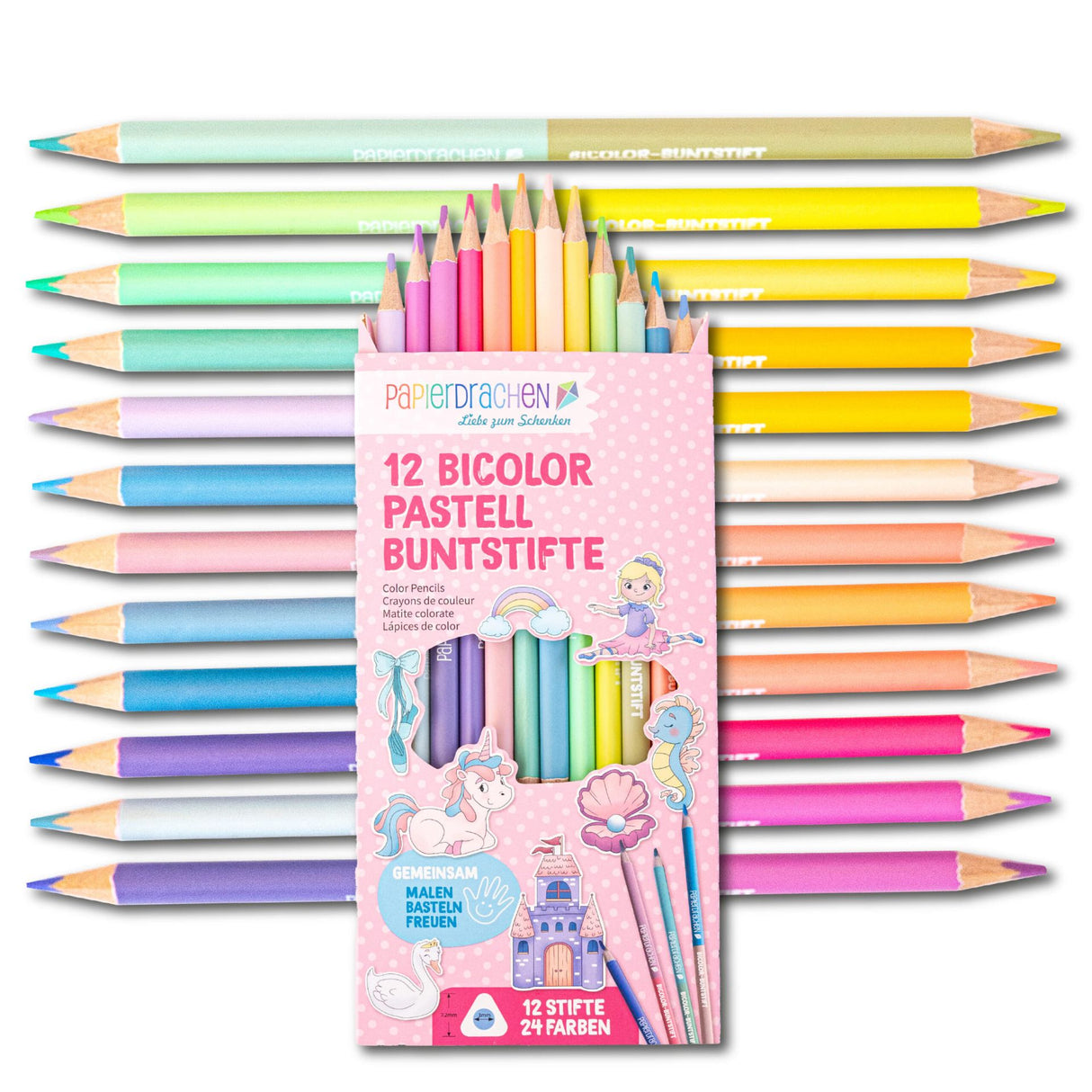 12 Bicolor Buntstifte Pastell