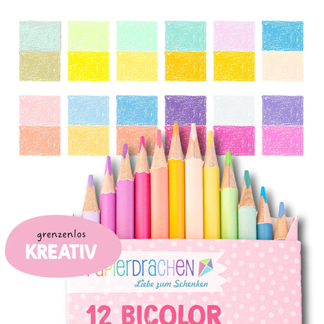12 Bicolor Buntstifte Pastell
