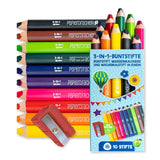 Bicolor 3 in 1 Buntstifte mit Anspitzer