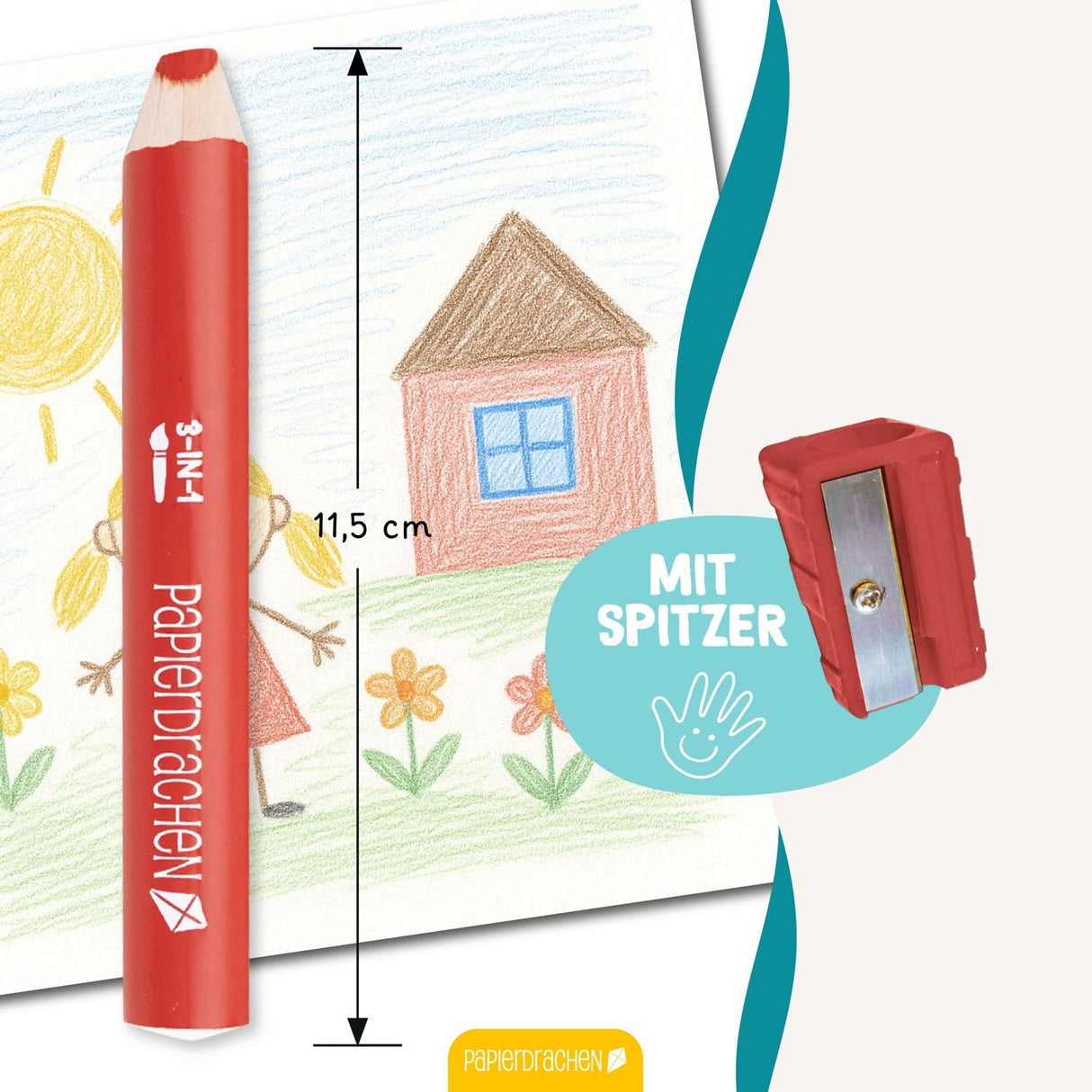 Bicolor 3 in 1 Buntstifte mit Anspitzer