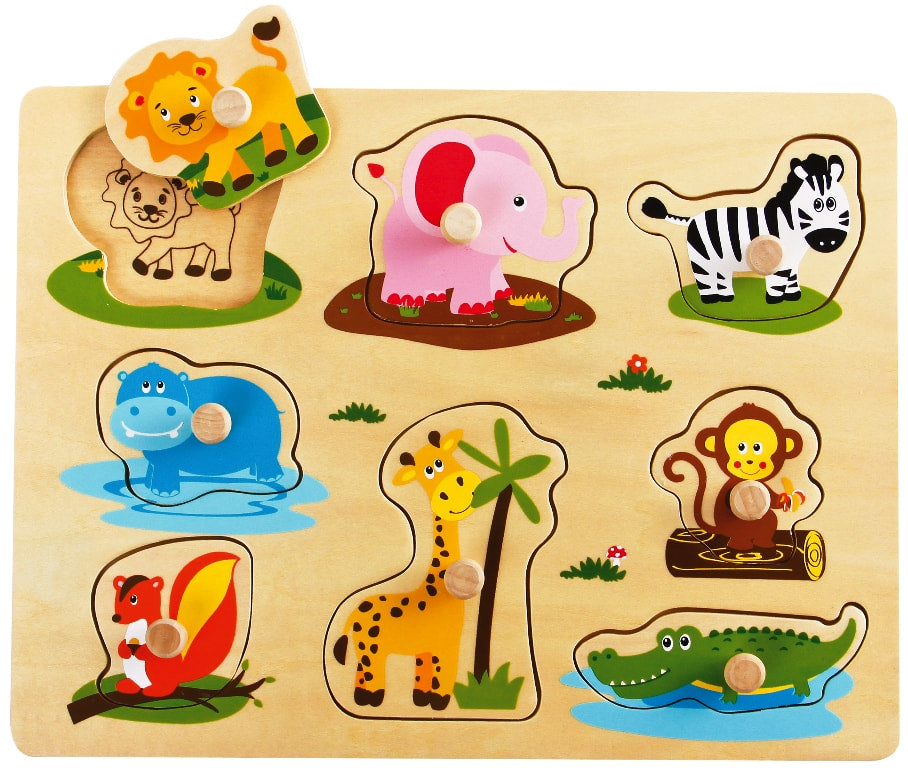 Spielba Puzzle mit Griff Zootiere