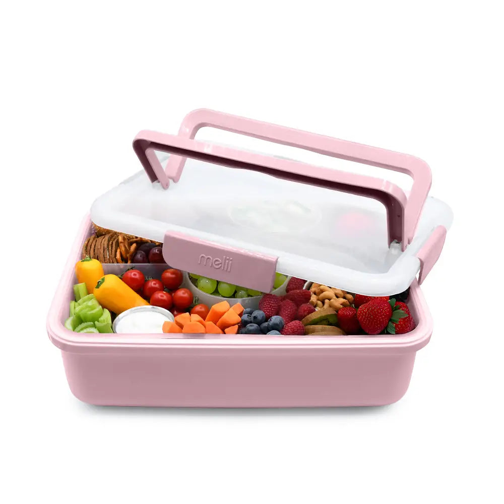 Znünibox Rechteckige Snackle-Plattenbox Rosa
