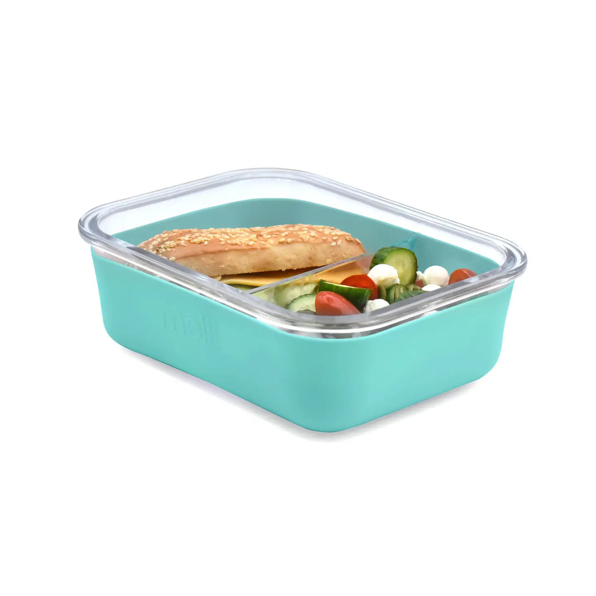 Znünibox Bentobox Melii aus Glas mit Silikonhülle Türkis