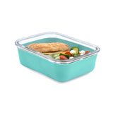 Znünibox Bentobox Melii aus Glas mit Silikonhülle Türkis