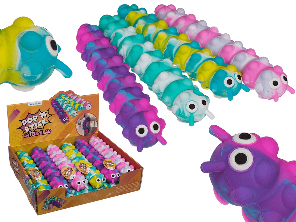 Fidget Pop N'Stick Toy Raupe assortiert