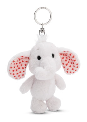 Schlüsselanhänger Plüsch Elefant Hellgrau