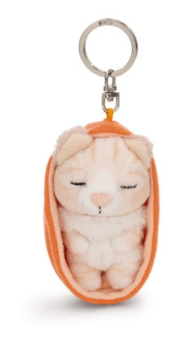 Schlüsselanhänger Plüsch Sleeping Pets Katze Beige Getigert