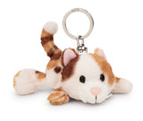 Schlüsselanhänger Plüsch Katze Braun Liegend