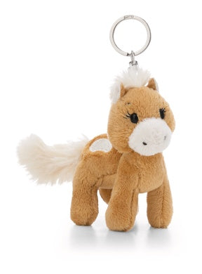 Schlüsselanhänger Plüsch Pferd Braun Weiss
