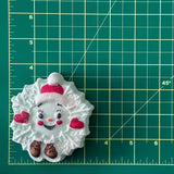 Badekugel handgemacht Weihnachten Schneeflockengesicht