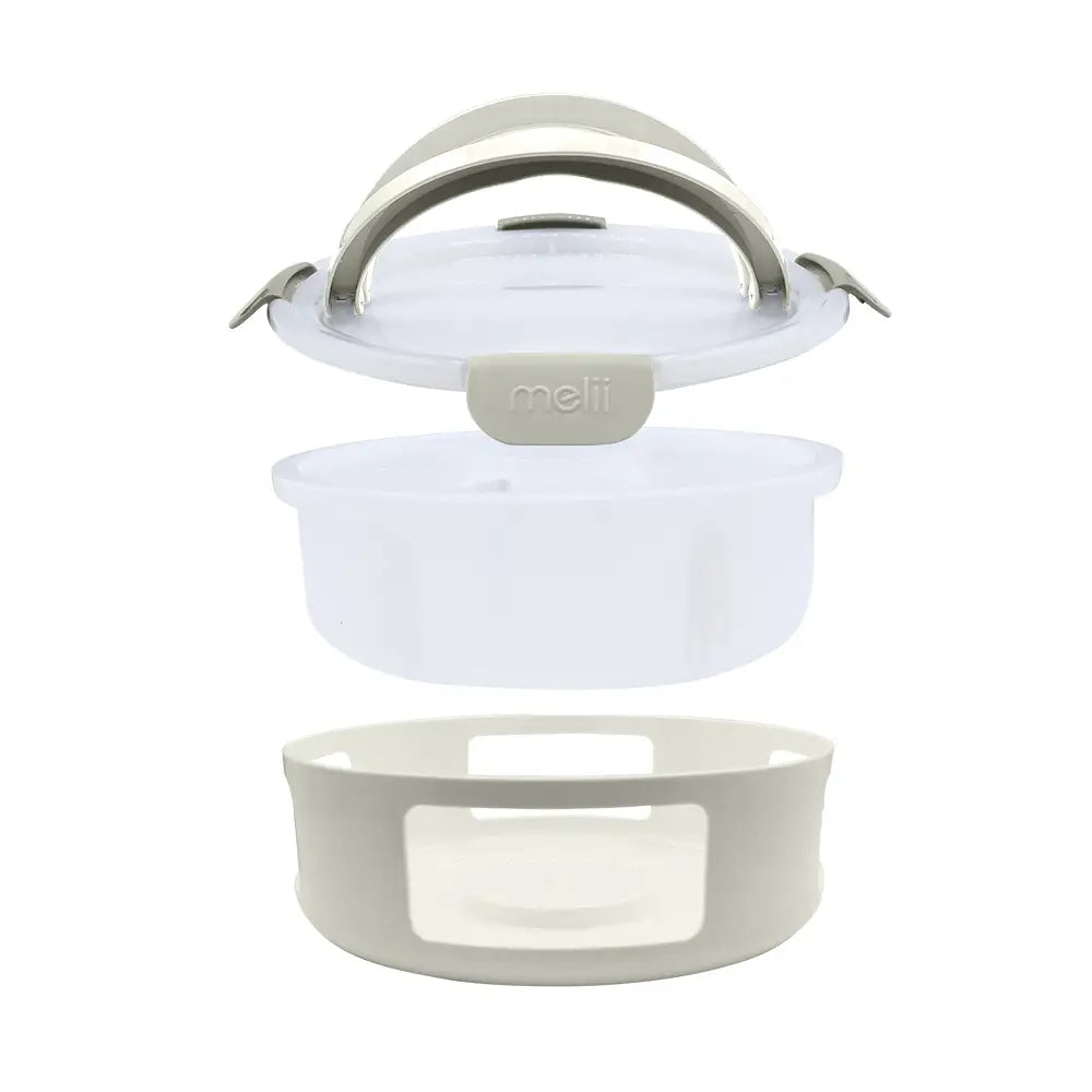 Znünibox Runde Snackle-Plattenbox Elfenbein