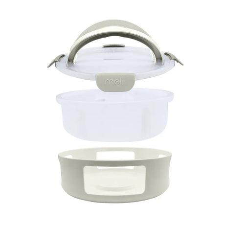 Znünibox Runde Snackle-Plattenbox Elfenbein