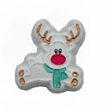 Badekugel handgemacht Weihnachten Rentier Weiss