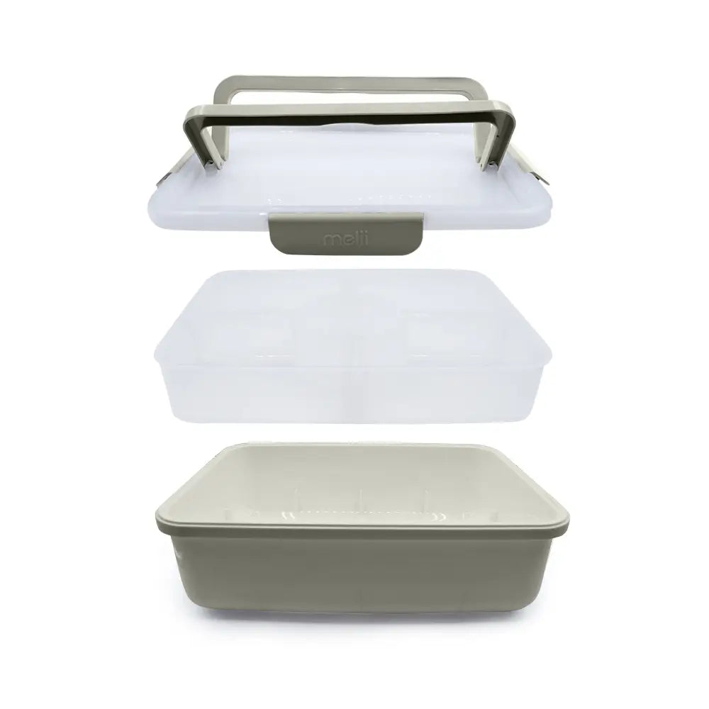 Znünibox Rechteckige Snackle-Plattenbox Elfenbein