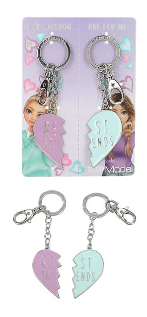 Schlüsselanhänger Set Herz BFF Top Model Violett-Mint