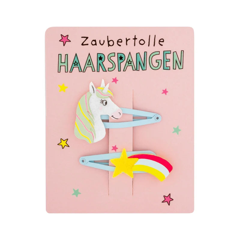 Haarspangen 2er Set Einhorn & Stern