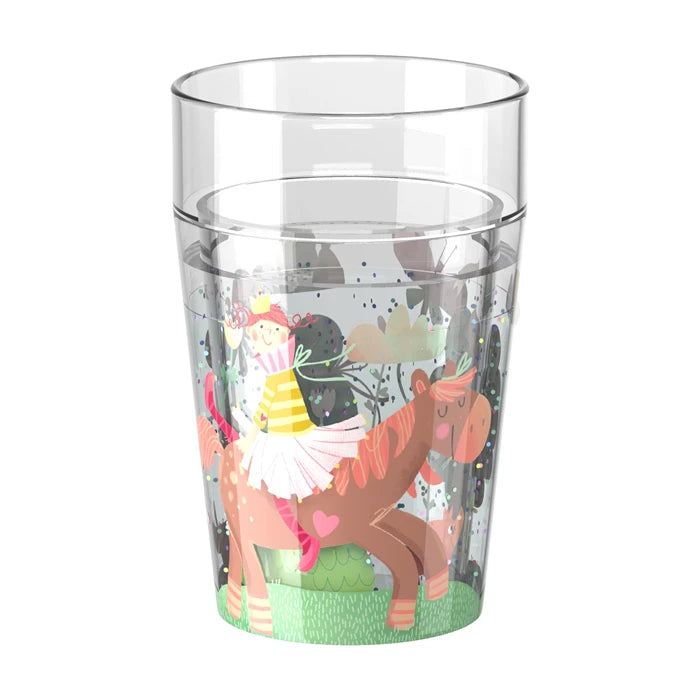 Glitzer Zahnputz Trinkbecher Prinzessin & Pferd