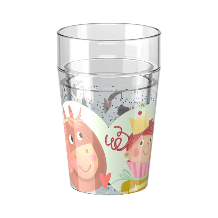 Glitzer Zahnputz Trinkbecher Prinzessin & Pferd