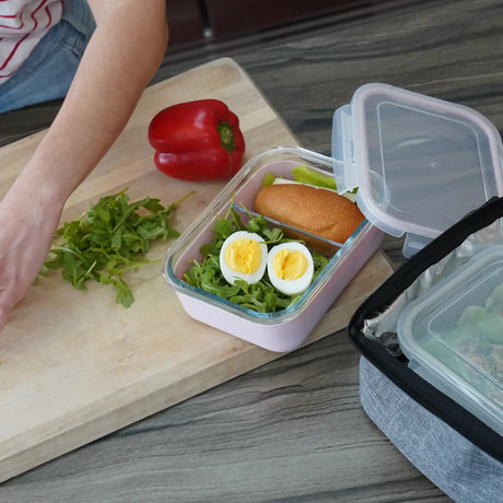 Znünibox Bentobox Melii aus Glas mit Silikonhülle Rosa