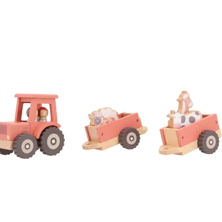 Traktor mit Anhänger Rot