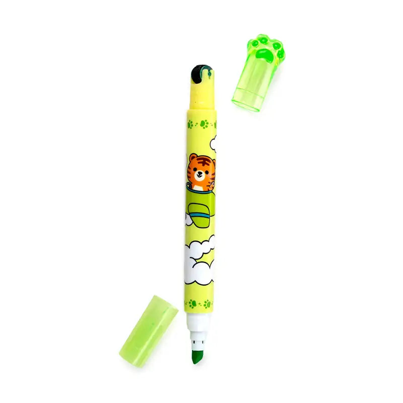 Textmarker und Rollenstempel Tiere assortiert