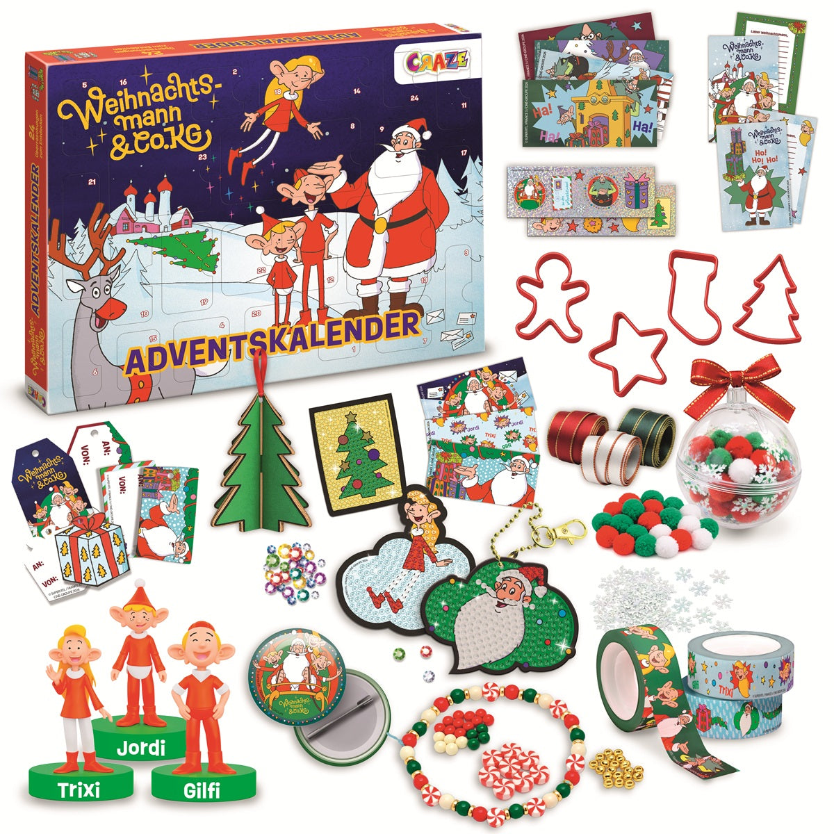 CRAZE Adventskalender Weihnachtsmann & Co.