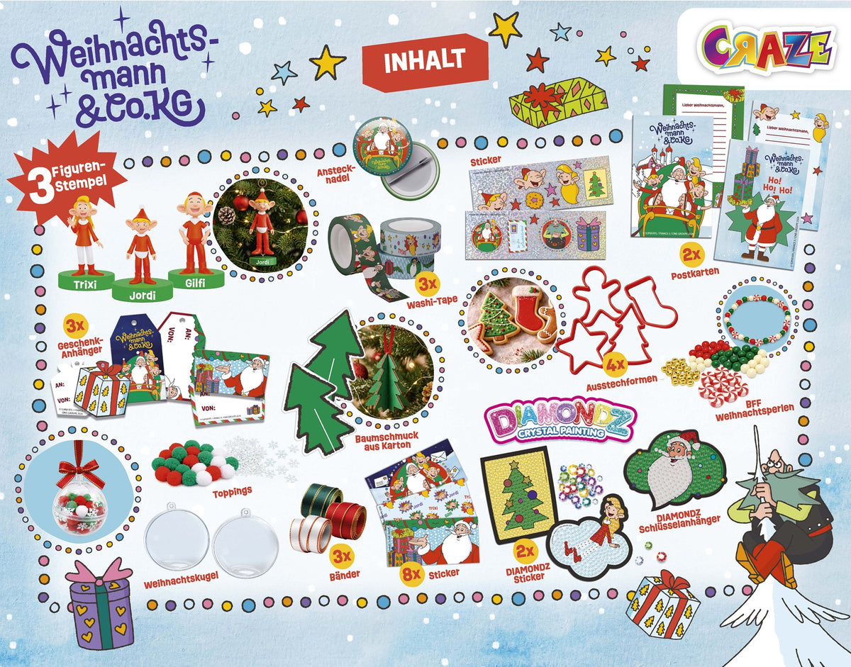CRAZE Adventskalender Weihnachtsmann & Co.