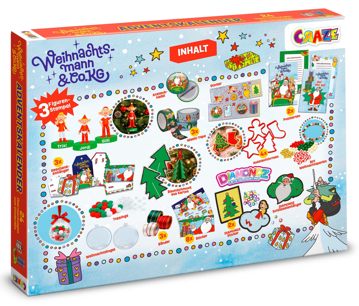 CRAZE Adventskalender Weihnachtsmann & Co.