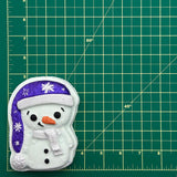 Badekugel handgemacht Weihnachten Schneemann Hellblau